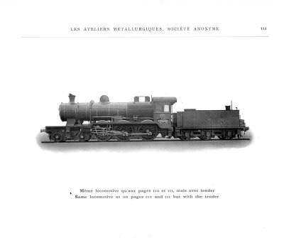 <b>Locomotive Express Compound 4 cylindres pour les Chemins de fer de l'Etat Belge</b><br>Type 8<br>avec tender